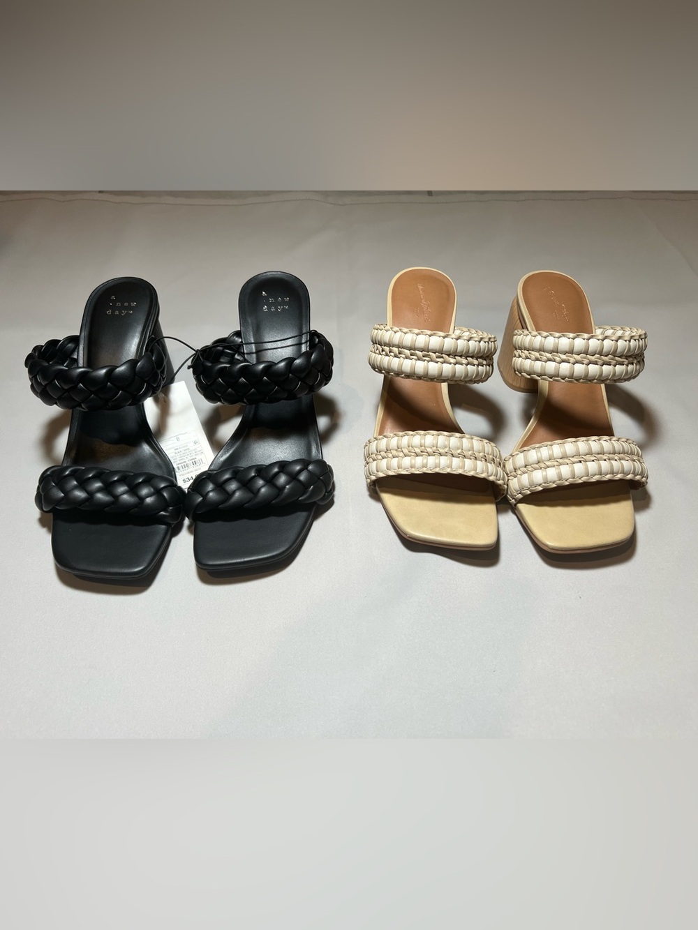 Bundle of 2 Braided Block Heel Sandals | Size 8 | A New Day & Universal Thread